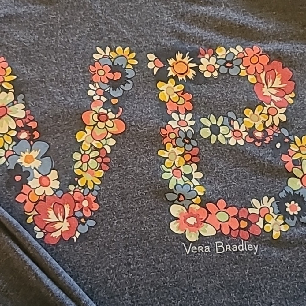 Vera Bradley LS. Prairie floral on Navy Heather size women's 2XL. (#1118)) - Picture 12 of 13